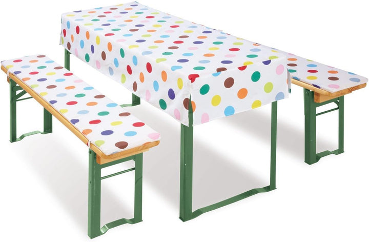 PINOLINO Kinderfestzeltgarnitur Sepp mit Lehne, aus Holz und Metall, 3-teilig, einfach zusammenklapp