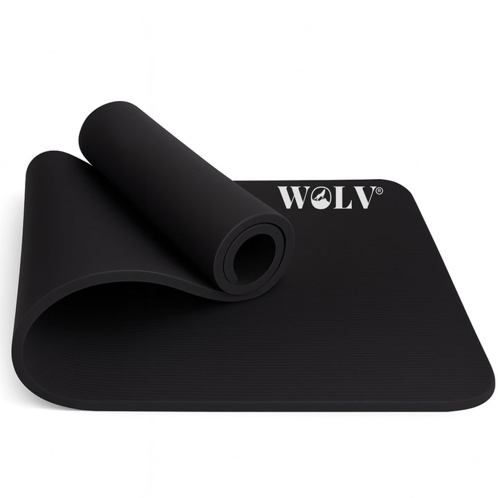 WOLV Yogamatte 15mm Extra Dick - Rutschfeste Fitnessmatte aus NBR, Komfortabel & Gelenkschonend - Tr