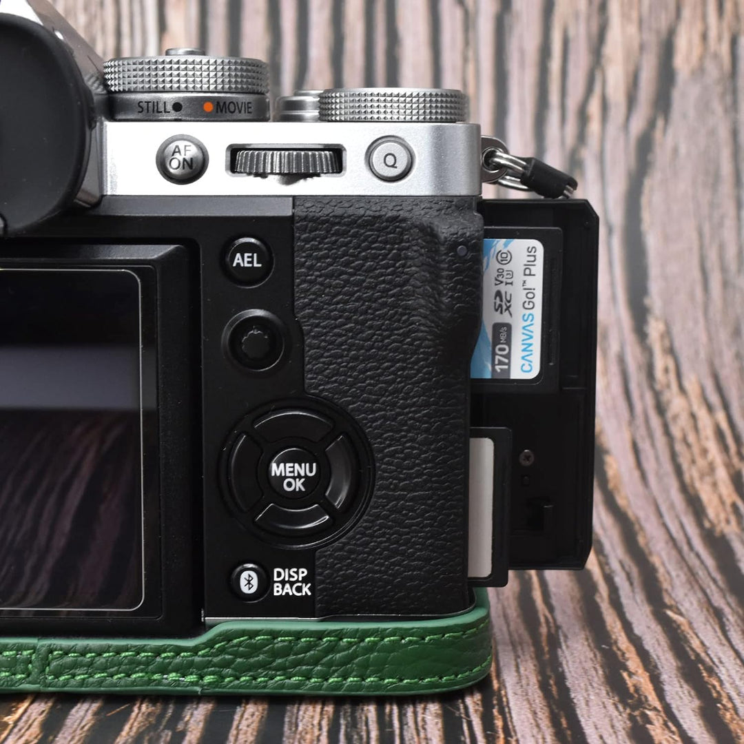 Rieibi Fuji XT5 Schutzhülle für Fujifilm X-T5 Digitalkamera, hochwertiges Echtleder, Halbtasche für