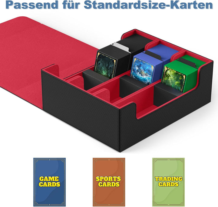 Mlikero Sammelkarten-Aufbewahrungsbox für 1800+ Karten, Magnetische Karten Deck-Box passend für MTG