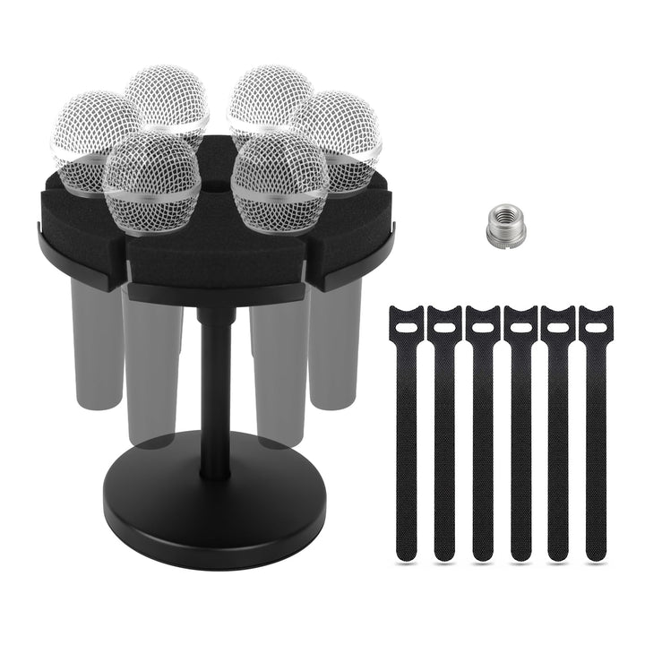Micfuns Multi-Mikrofonhalter, kabelgebundener und kabelloser Mikrofonhalter für Ständer, hält bis zu