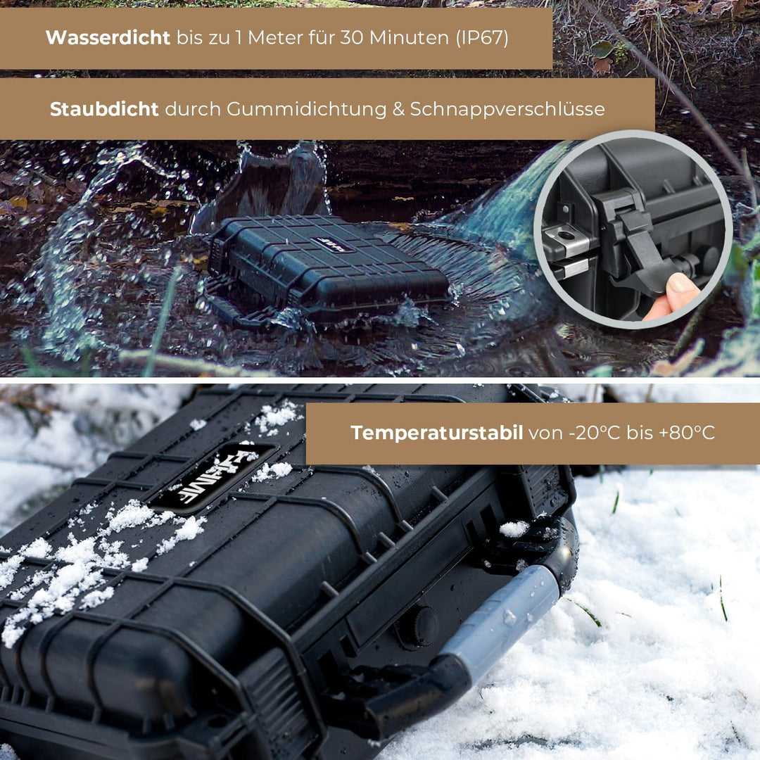 HMF ODK100 Outdoor-Fotokoffer, Transportkoffer mit Rasterschaumstoff | 41 x 32 x 17,5 cm, 41 x 32 x