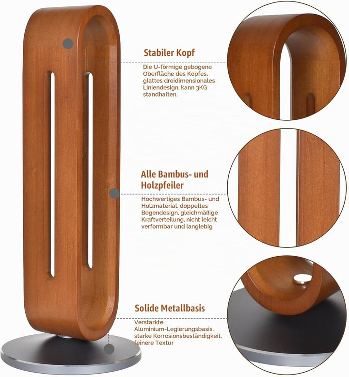 Universal Kopfhörerständer aus Holz - Stylischer Halter für Gaming Headset &amp; On Ear Kopfhörer,Headph