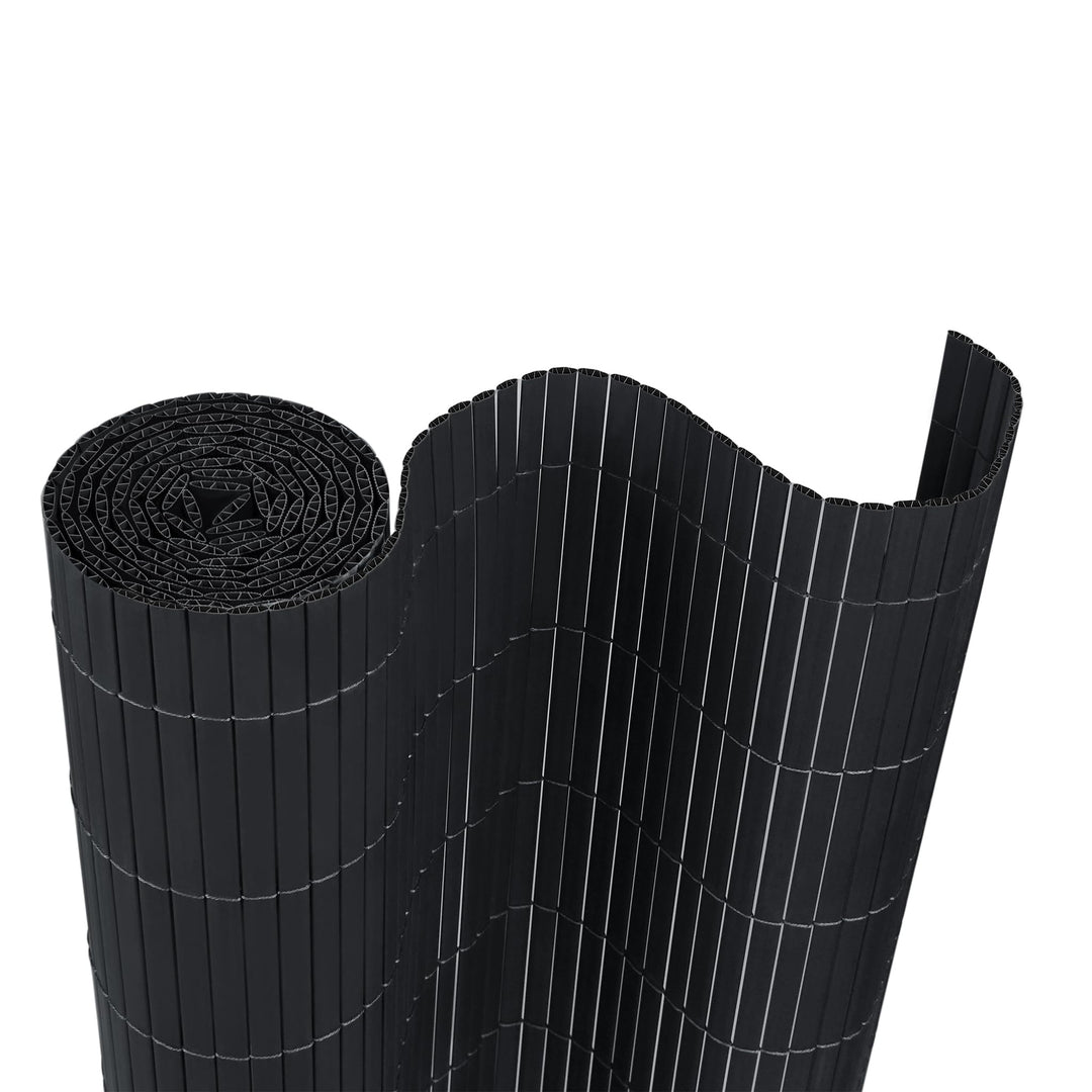 PVC Sichtschutzmatte Sichtschutzzaun 90x300CM,Anthrazit,Outdoor Sichtschutz mit verstärkten Lamellen