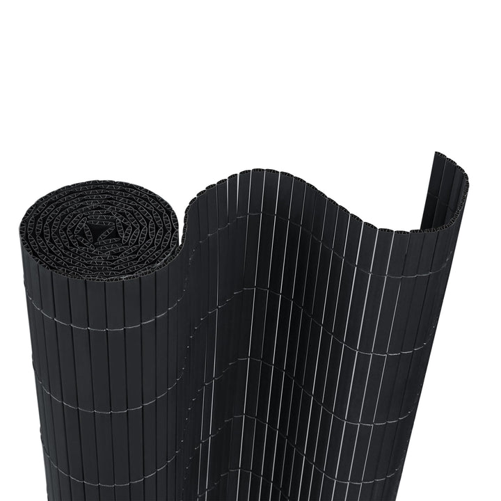 PVC Sichtschutzmatte Sichtschutzzaun 90x300CM,Anthrazit,Outdoor Sichtschutz mit verstärkten Lamellen