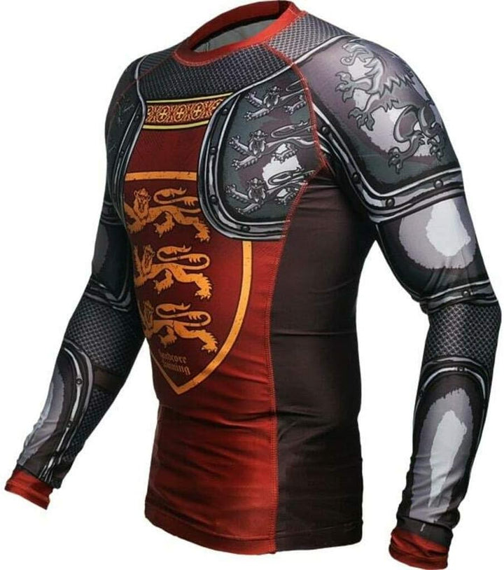 Hardcore Training Lionheart Rash Guard Men's Kompressionshemd Herren Lange Ärmel Grappling Jiu Jitsu