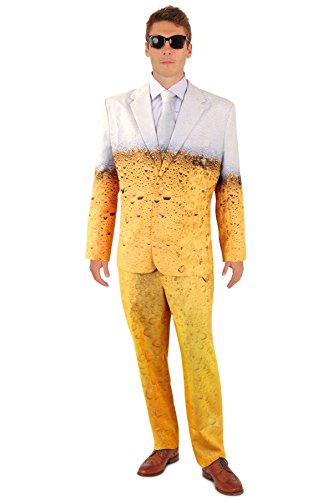 shoperama Lustiger Bier Anzug mit Krawatte Herren Kostüm Sakko Jackett Hose Karneval Party