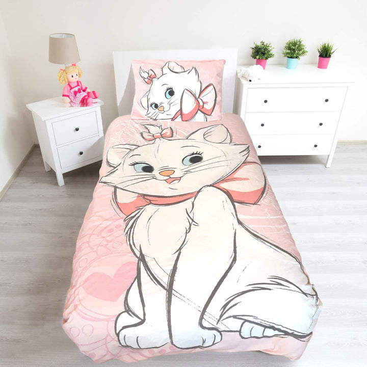 Disney KinderBettwäsche Set Marie Aristocats Hell Rosa 140x200 cm