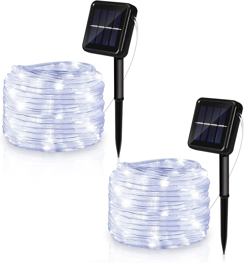 Yakimz Solar LED Lichtschlauch für Aussen, 10m 100 LEDs Lichterschlauch, IP65 LED Lichterkette, 8 Be