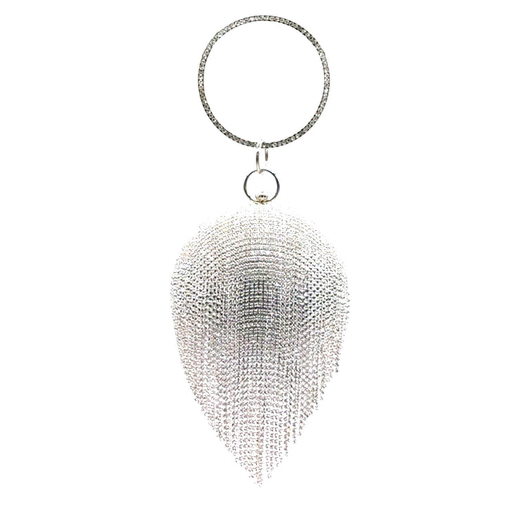 Jywmsc Frauen Runde Ball Kristall Abend Clutch Geldbörse Quaste Hochzeit Handtaschen Silber 1, Silbe