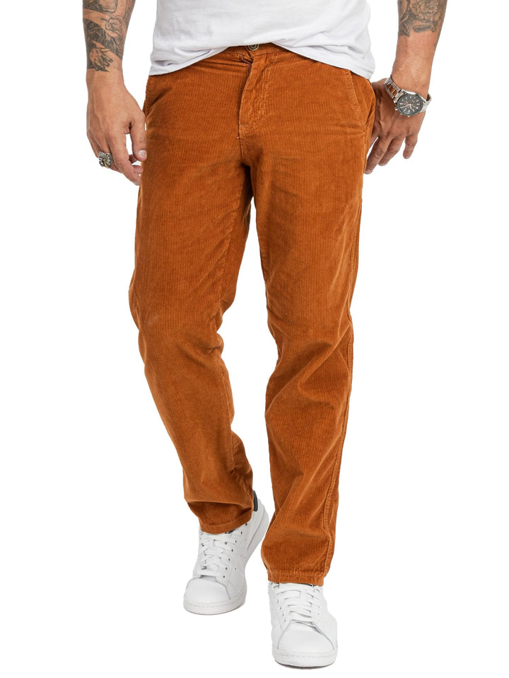 Rock Creek Herren Cord Hose Regular Fit Chino Hose RC-2156 38W / 32L Orange, 38W / 32L Orange