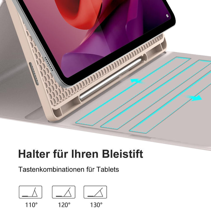 FOGARI Tastatur Hülle für Lenovo Tab P12 12.7" 2023, QWERTZ Layout, Hülle Tastatur mit Magnetisch Ab