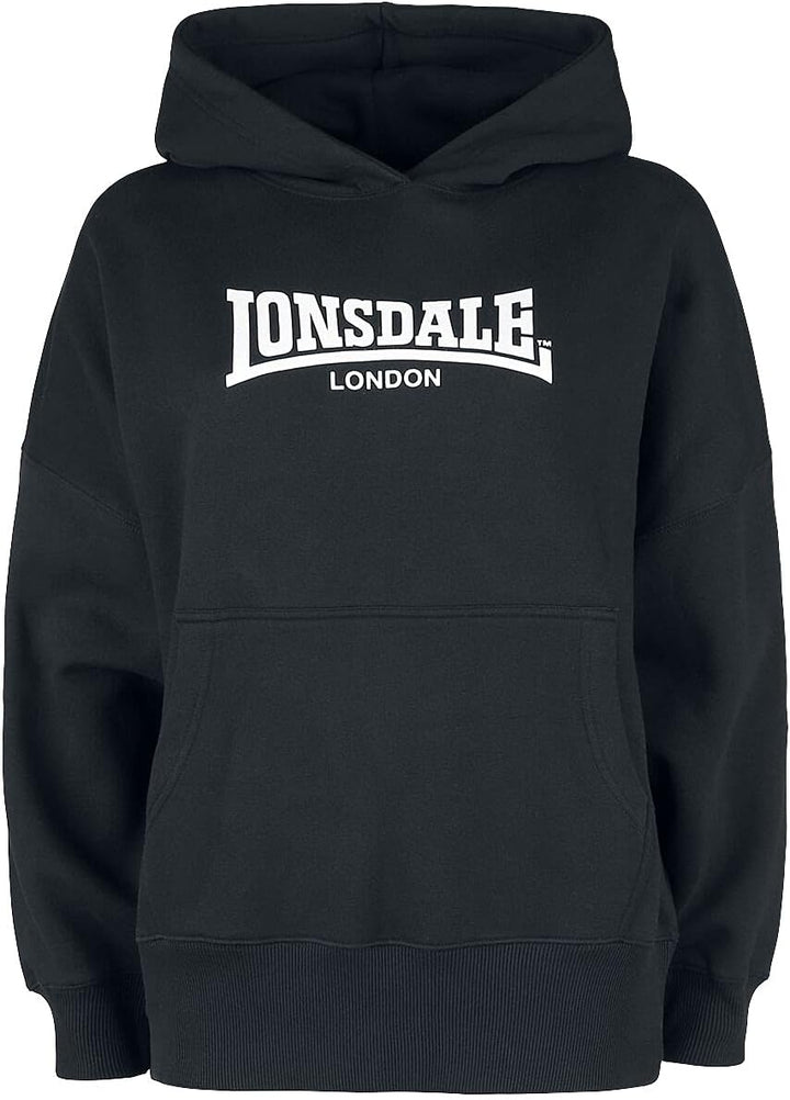 Lonsdale Damen Stringston Kapuzensweatshirt L Black/White, L Black/White