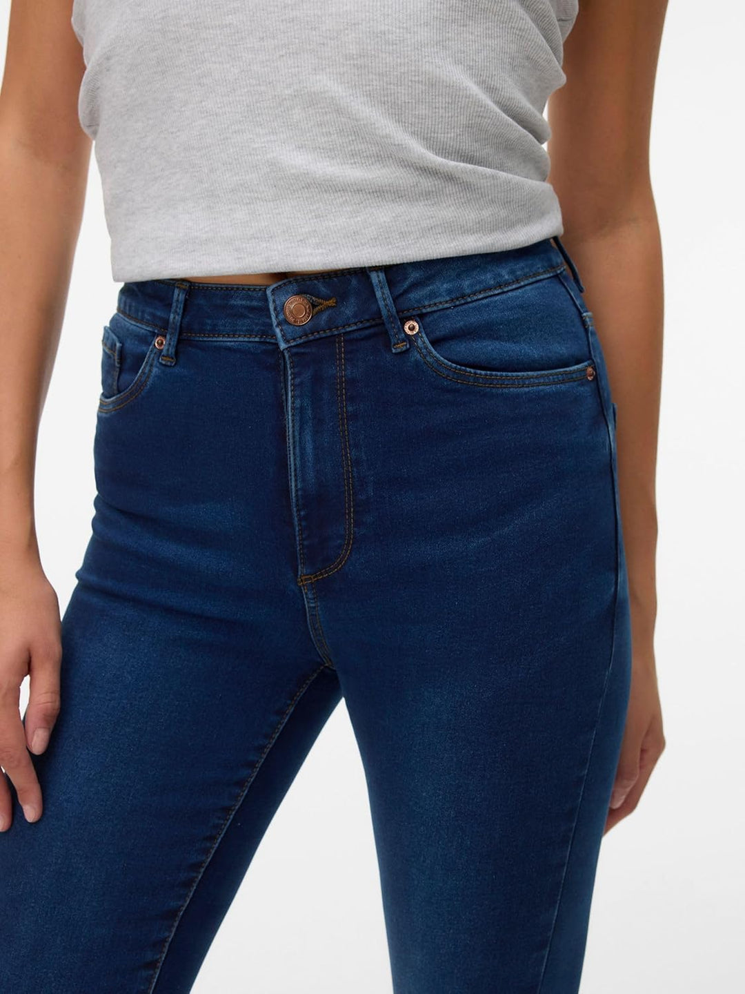 VERO MODA Female Skinny Jeans VMSOPHIA Hohe Taille Slim Fit Jeans XS / 34L Dark Blue Denim, XS / 34L