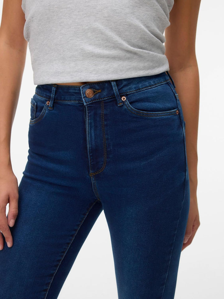 VERO MODA Female Skinny Jeans VMSOPHIA Hohe Taille Slim Fit Jeans XS / 34L Dark Blue Denim, XS / 34L