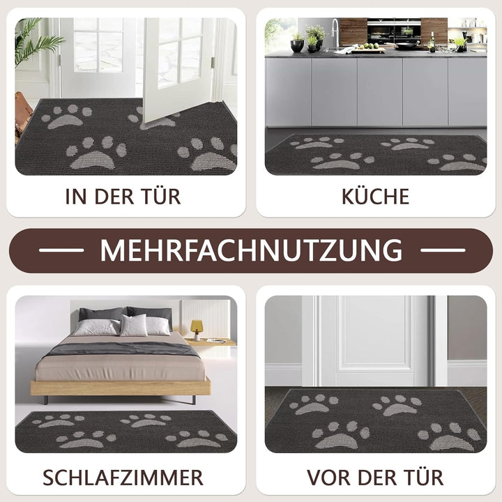 Schmutzfangmatte Innen & Aussen [60×90cm] – Fussmatte mit Rutschfester Unterseite | Saugstarke Fussm