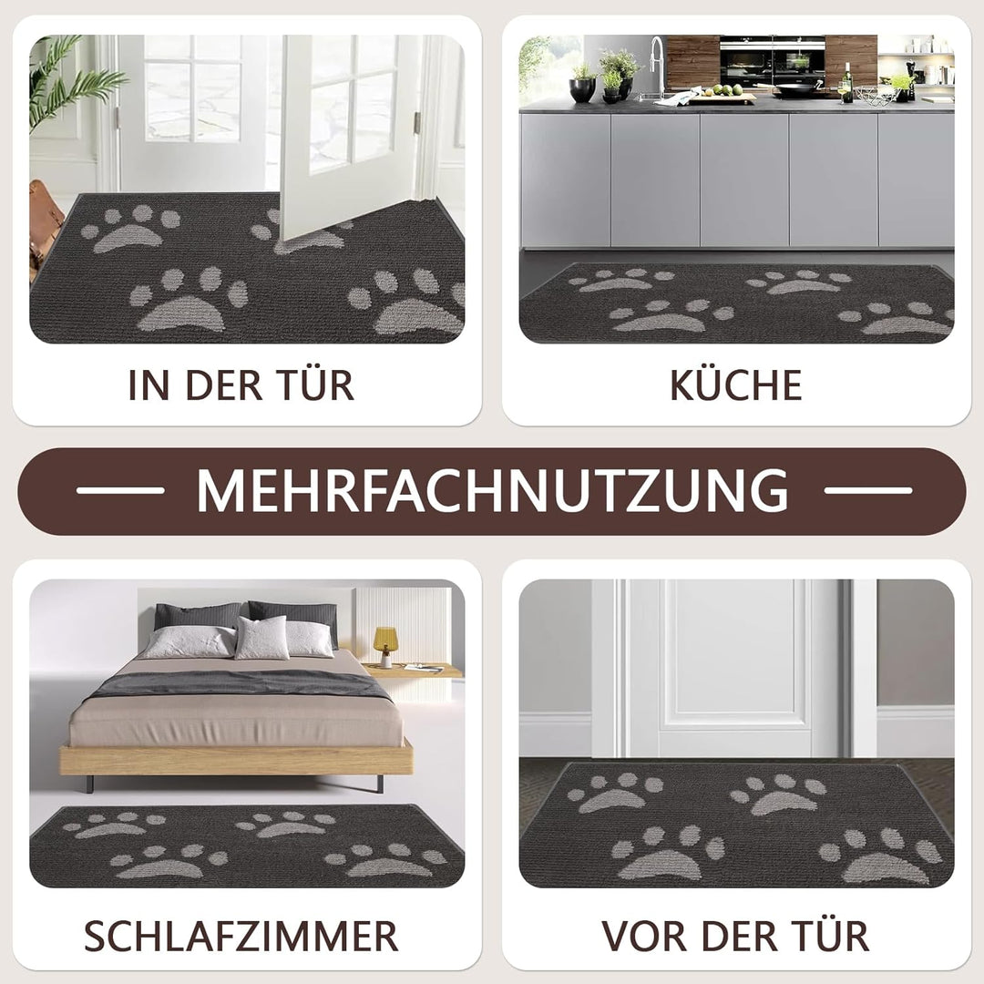 Schmutzfangmatte Innen & Aussen [80×120cm] – Fussmatte mit Rutschfester Unterseite | Saugstarke Fuss