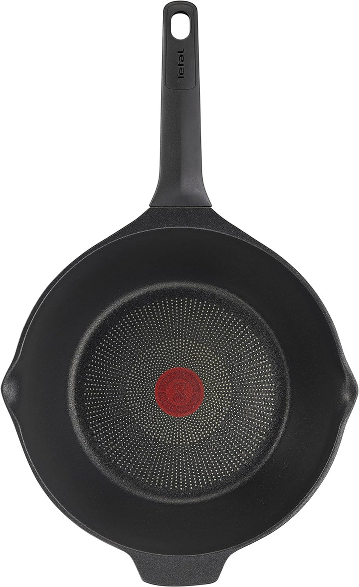 Tefal E24919 Robusto Aluguss Wokpfanne 28 cm | einfache Reinigung | Antihaftversiegelung | Thermo-Si
