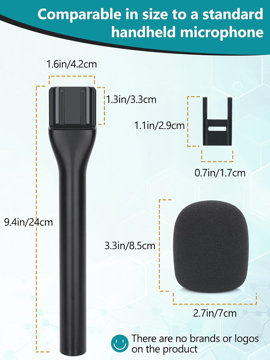 YOUSHARES Interview GO Handheld Adapter für DJI Mic MINI mit Popschutz (Duo-Ton Schwarz-auf-Weiss) -