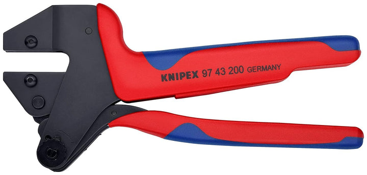 Knipex Crimp-Systemzange für auswechselbare Crimpeinsätze brüniert, mit Mehrkomponenten-Hüllen 200 m