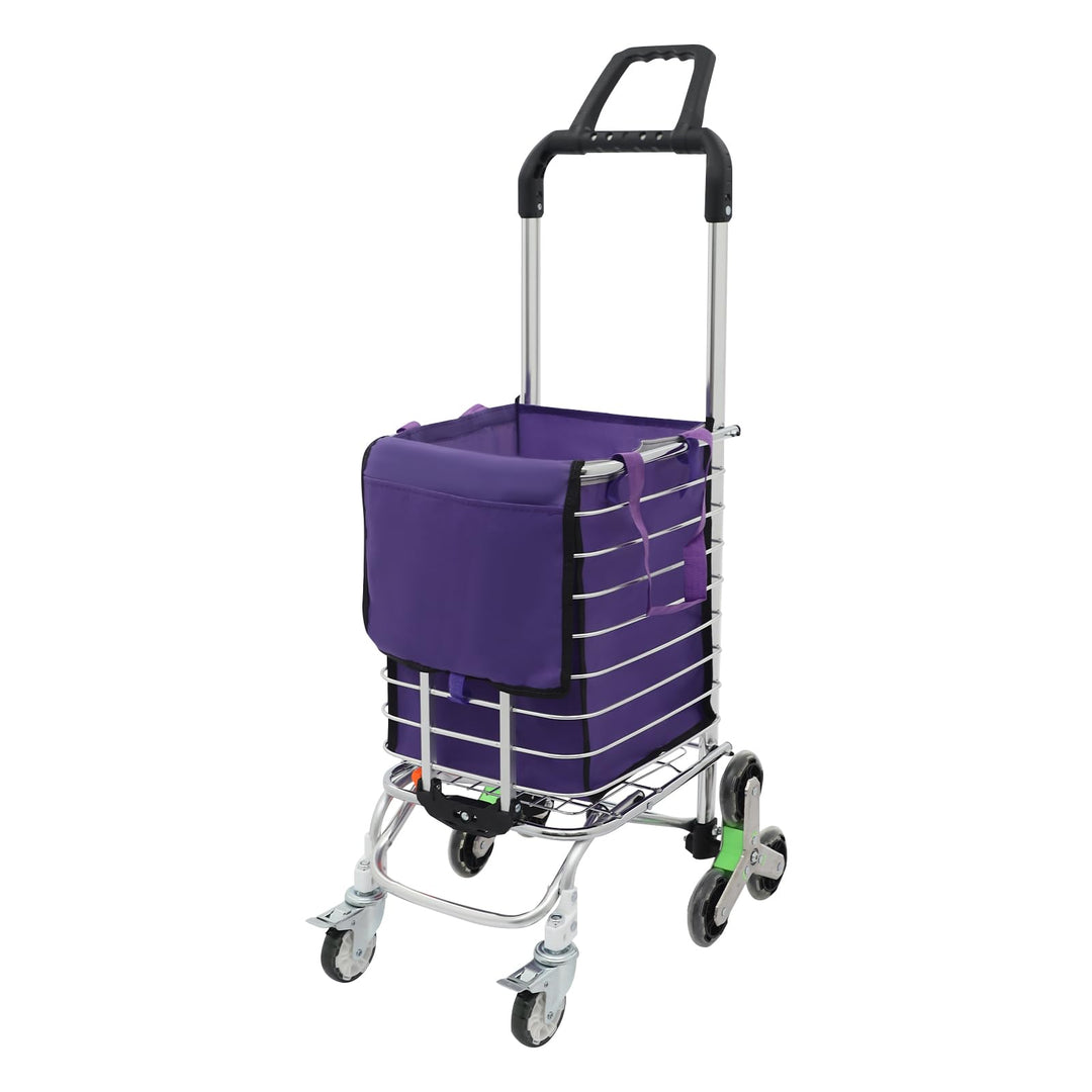 Klappbarer Einkaufswagen Treppensteiger Einkaufstrolley Klappbar mit 8 Rädern &amp; Bremse an Vorderräde