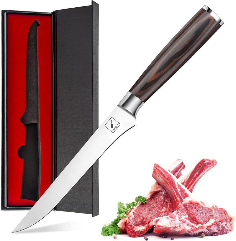 imarku Ausbeinmesser, 17cm Profi Filetiermesser Fisch, Küchenmesser mit Flexibel Ultrascharfes Kling