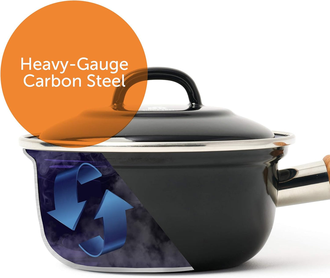 BK Indigo Holländisches Erbe Emaillierter Kochtopf mit Deckel mit PFAS-Freier Keramik-Antihaftbeschi