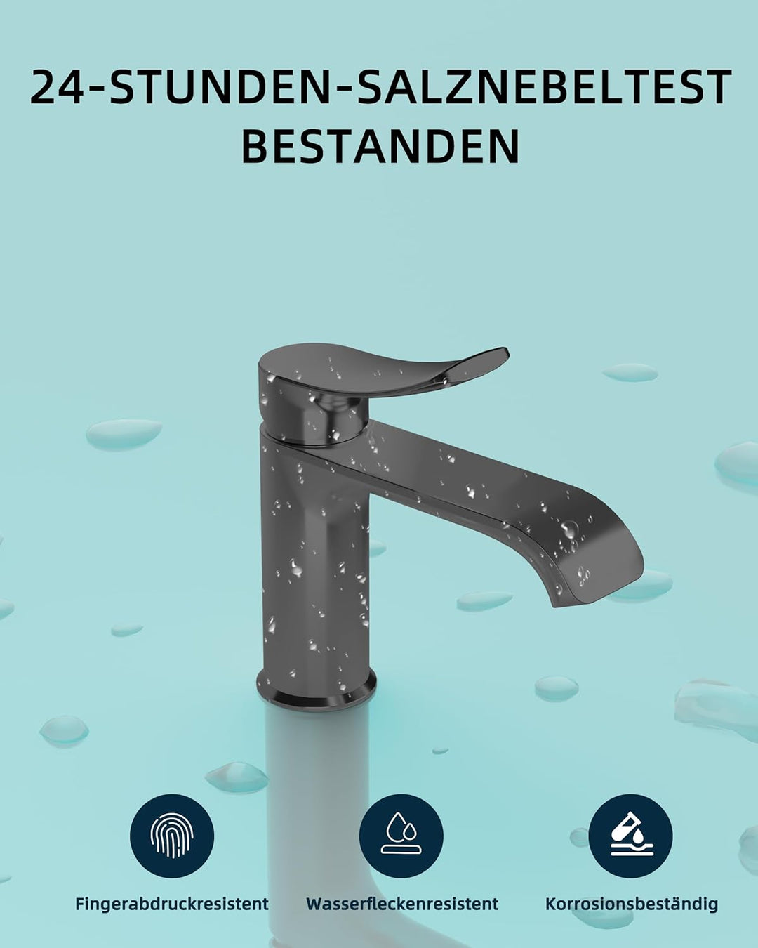 BELZ Wasserhahn Bad, Einhebel Waschtischarmatur mit Ablaufgarnitur, Waschbecken Armaturen, Armatur B