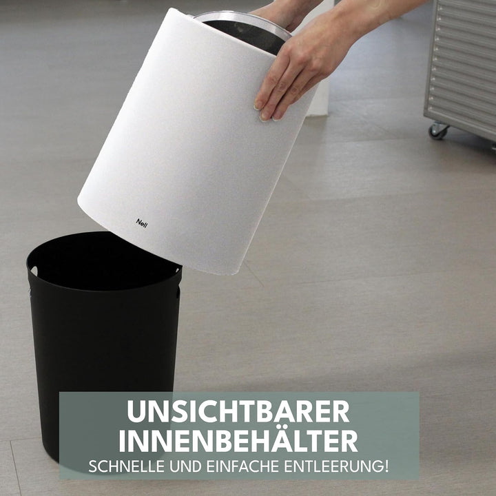 12L Mülleimer Weiss Matt – Vielseitiger Badezimmer Papierkorb & WC Mülleimer, Eleganter Büro Mülleim