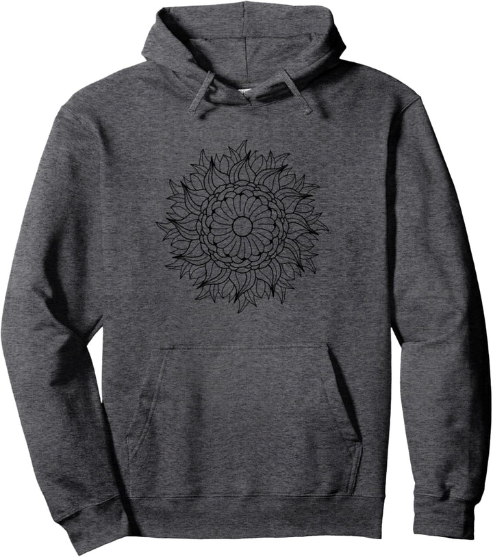 Retro Flower & Nature Mandala Minimalist Hipster Graphic Pullover Hoodie