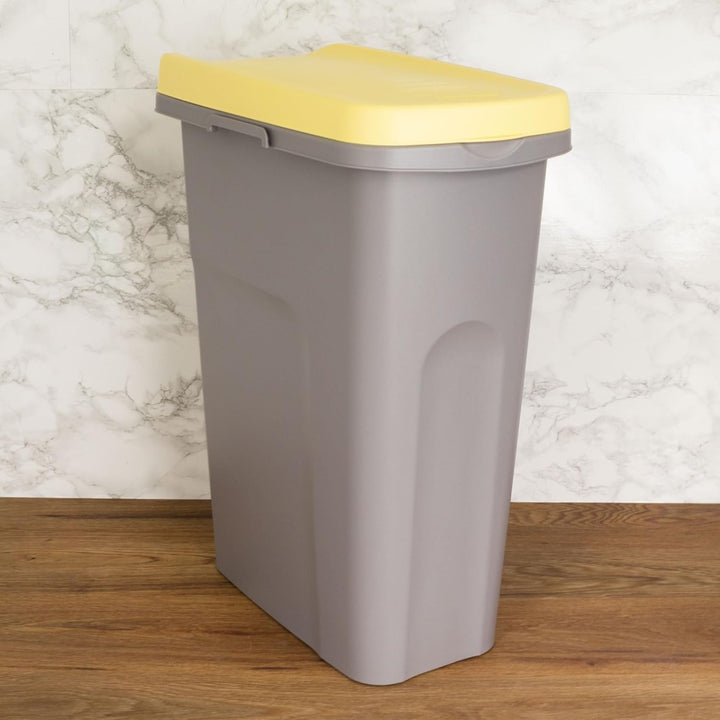 3x 40L Mülleimer Küche weiss grün blau, Mülleimer 3 Fächer, Mülltrennsystem 3fach, Mülltonne, Abfall