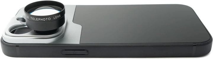 SYSTEM-S Zoom Linse 3X Tele Objektiv Filter mit Hülle in Schwarz für iPhone 13 Pro