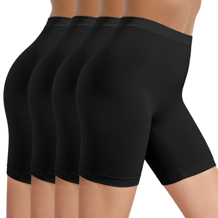 TIICHOO Radlerhose Damen Kurze Unter Kleid Anti Scheuer Sommer Leggings Kurz 4er Pack M 4 Schwarz, M