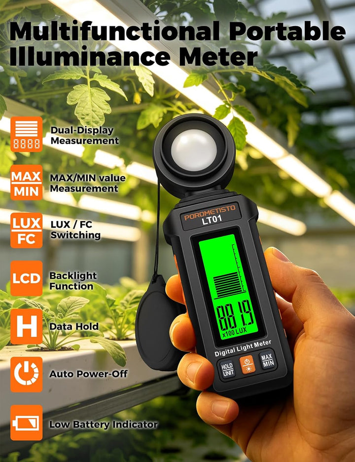 LT01 Digitales Luxmeter 0,1-200.000 LUX