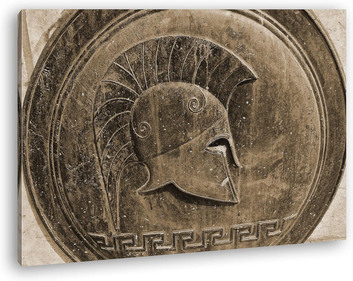 deyoli altes römisches Bronzerelief Gladiator Format: 80x60 Effekt: Sepia als Leinwandbild, Motiv fe