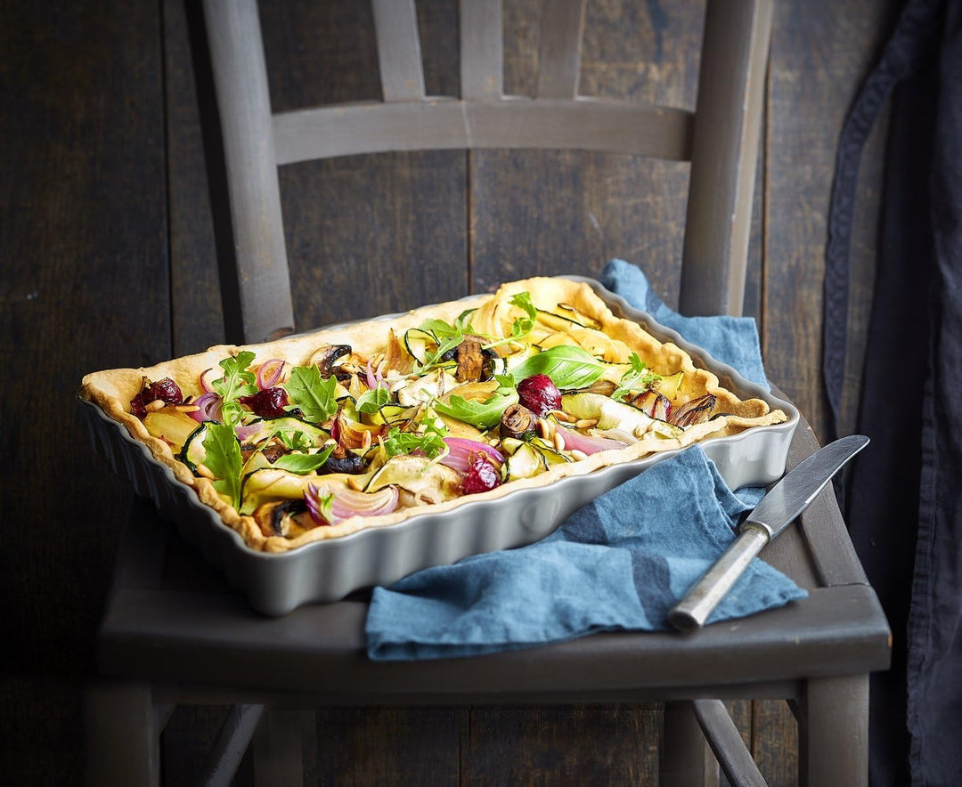 Taartvorm diep rechthoek 2.40 Ltr Emile Henry 6038-79 Fusain Dunkelgrau, Dunkelgrau