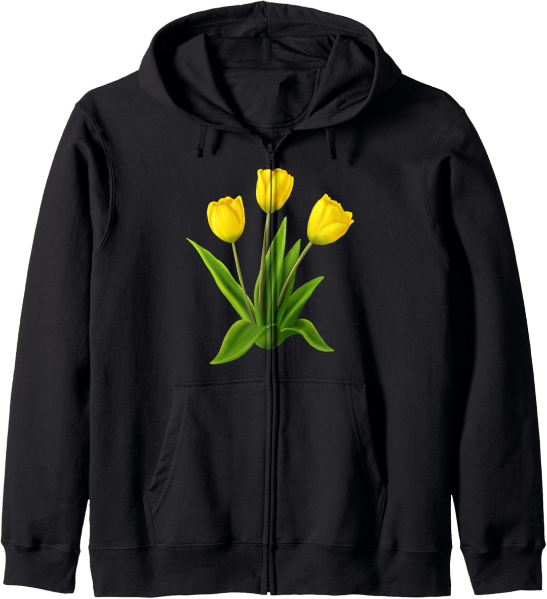 Gelbe Aquarell Tulpe Yellow Watercolor Tulip Floral Flower Kapuzenjacke