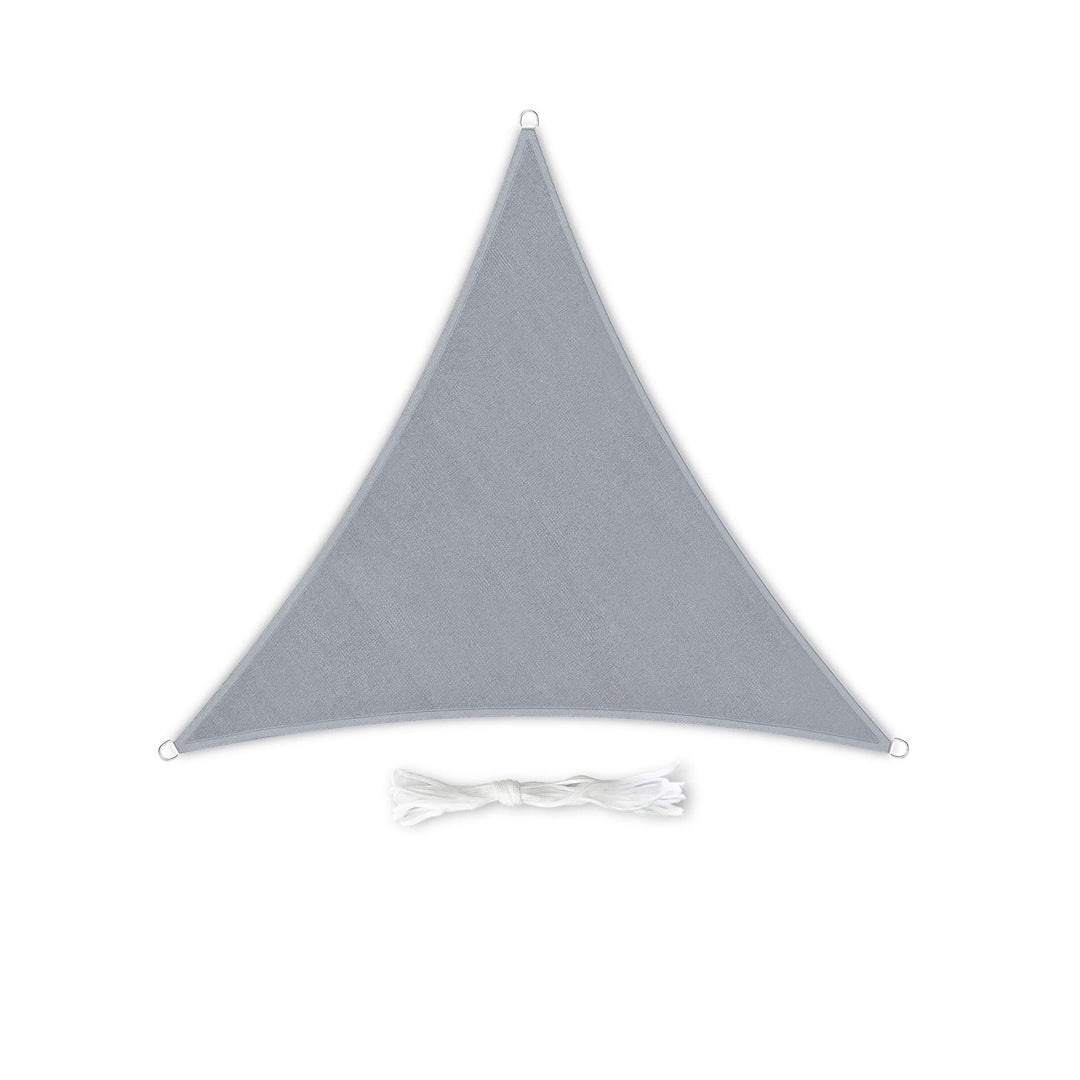 Sonnensegel 5×5×5m Dreieckig inkl. Befestigungseile | Hellgrau | Sonnenschutz ideal für Garten, Terr