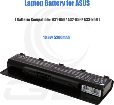 CYDZ® A32-N56 10.8V 5200mAh Laptop akku A31-N56 A33-N56 für ASUS N46 N46EI N46J N46JV N46V N46VB N46