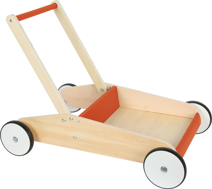 small foot Lauflernwagen Kupferrot, robuster Schiebewagen aus Holz, mit grosser Ladefläche, ab 12 Mo