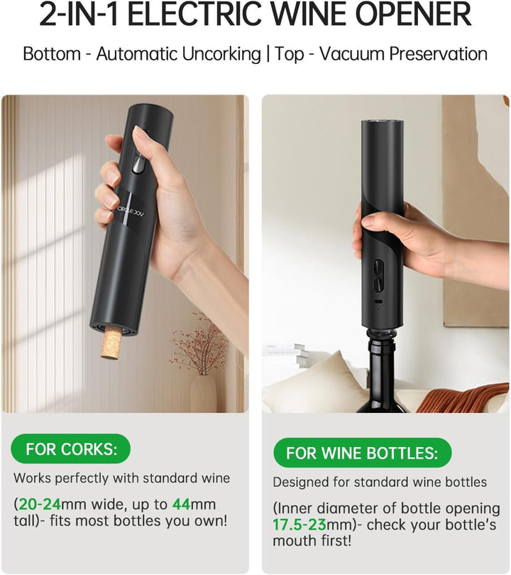 CIRCLE JOY Elektrischer Korkenzieher Wiederaufladbare 7-in-1 Weinöffner Geschenkset mit Elektrischem