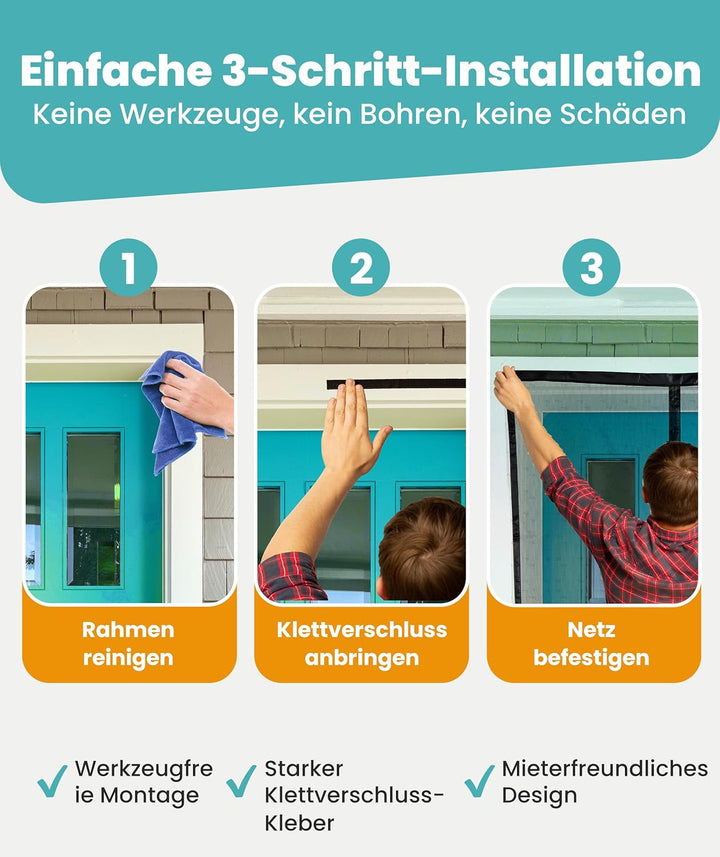 Flux Phenom Magnetisches Fliegengitter für Türen – 100x210 cm Hält Insekten fern, lässt frische Luft