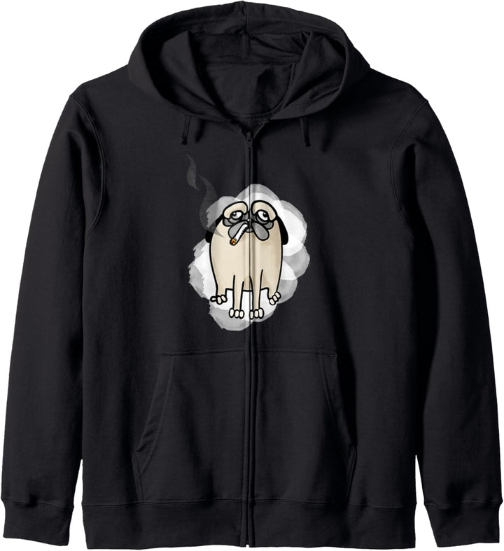 Hund raucht Ziggi Lustiges Geschenk Fun Kapuzenjacke