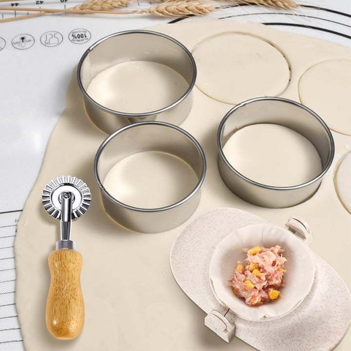 Ravioli Former Dumpling Maker Set 3 Stück Ravioli Maker mit 3 Stück Rundem Tortellini Ausstecher und