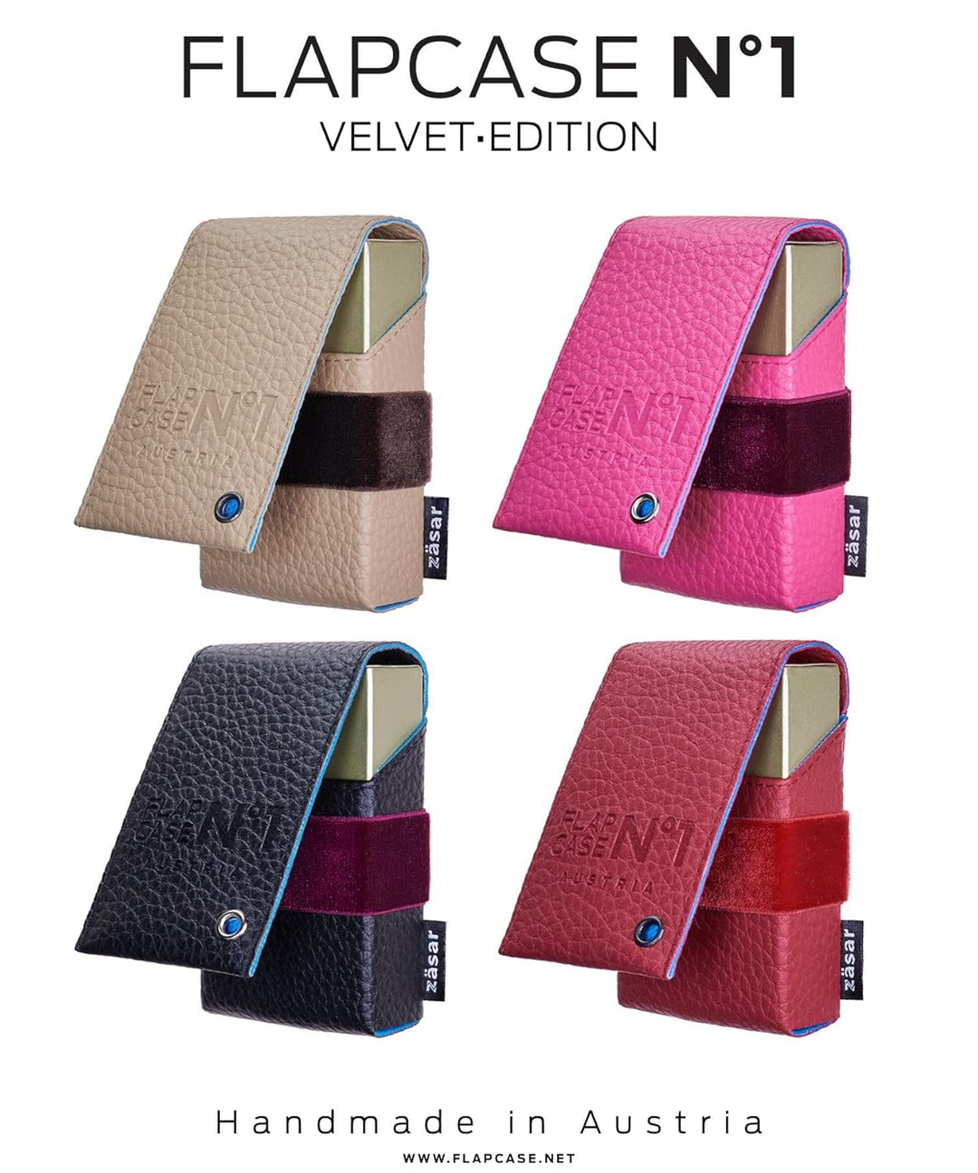 FLAPCASE N°1 • FRISBEE • Designer Zigarettenetui, Made in Austria, Gummiband, Leder vegan Zigaretten