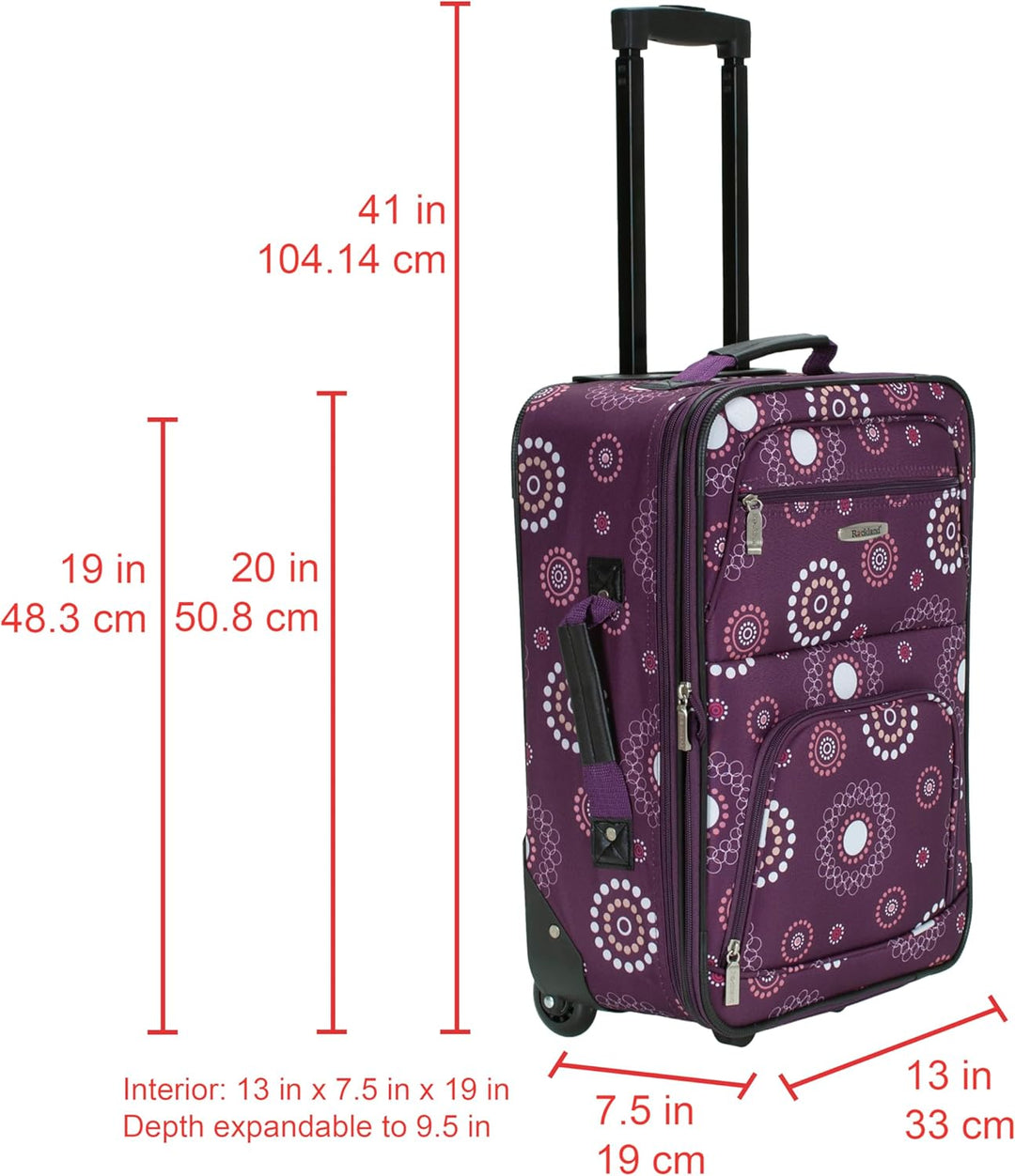 Rockland Modisches Softside-Gepäck-Set, Violett/Perle, Einheitsgrösse, Fashion Softside Gepäck-Set E
