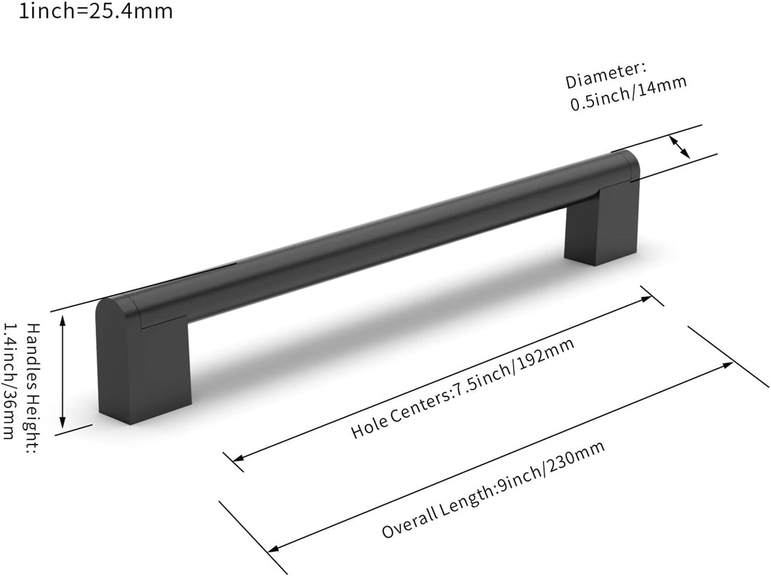 FURNIWARE 10 Stück Möbelgriffe, 192mm Bohrlochabstand Edelstahl Möbelgriffe Schrankgriffe Küche Kabi
