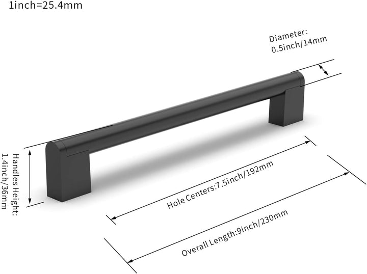 FURNIWARE 10 Stück Möbelgriffe, 192mm Bohrlochabstand Edelstahl Möbelgriffe Schrankgriffe Küche Kabi