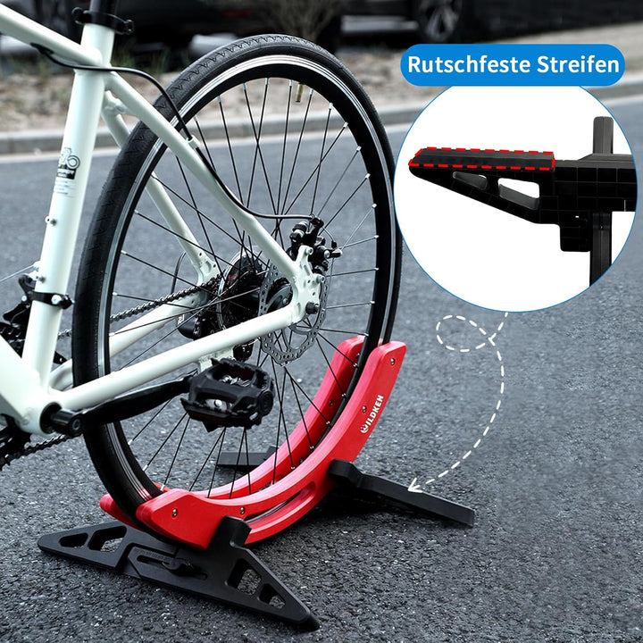 WILDKEN Fahrradständer Boden für Mountainbikes Rennräder MTB 25-80mm Fahrradreifen, Verstellbare Was