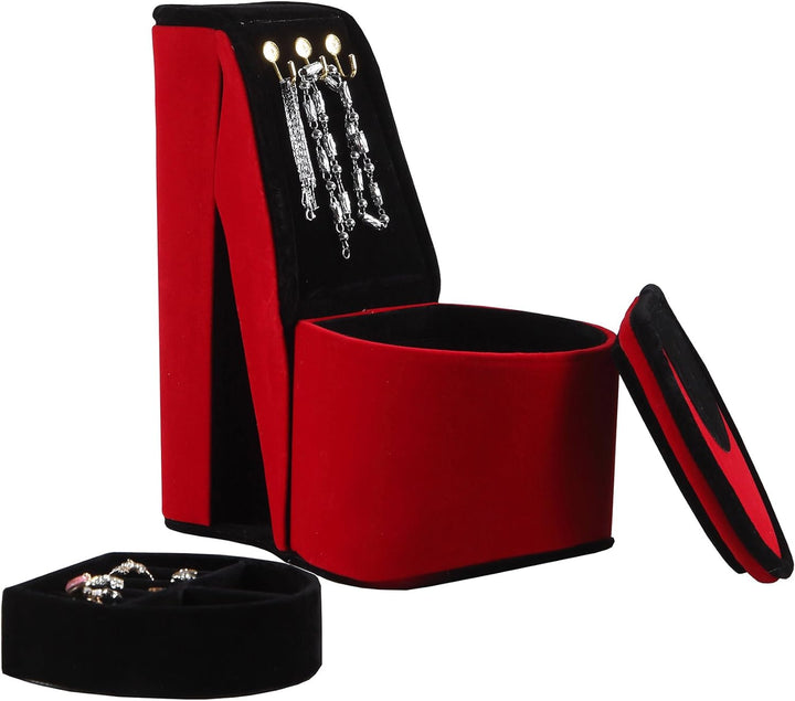 ORE International HBB1821 Schuh-Display mit Haken, Samt, Rot